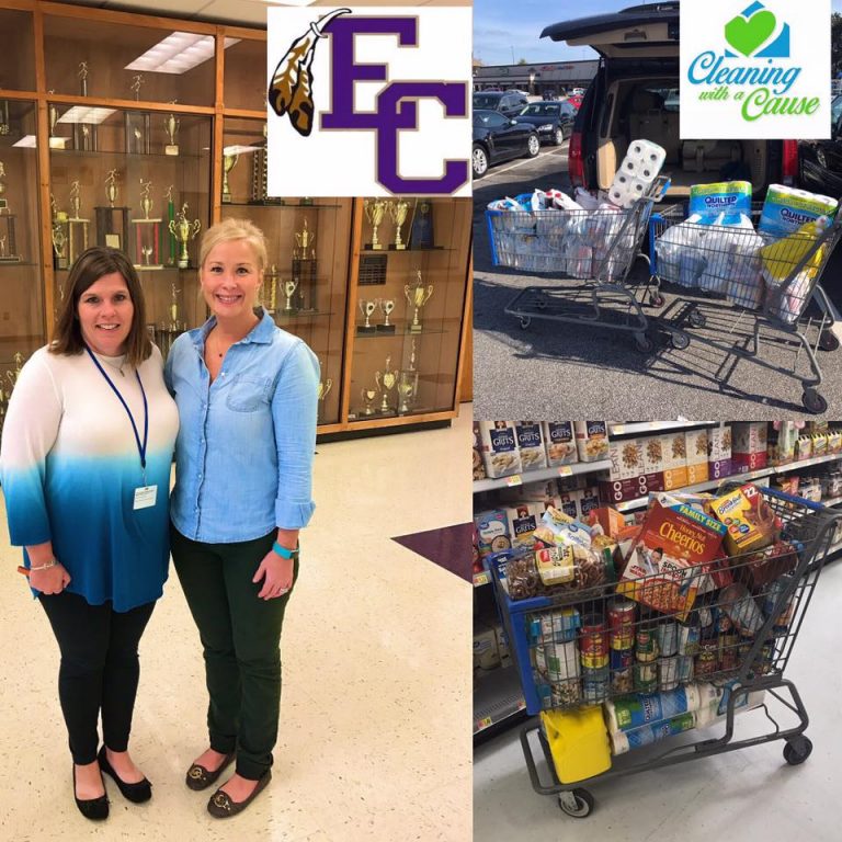 Donations to the East Coweta High School Food Pantry Cleaning With A
